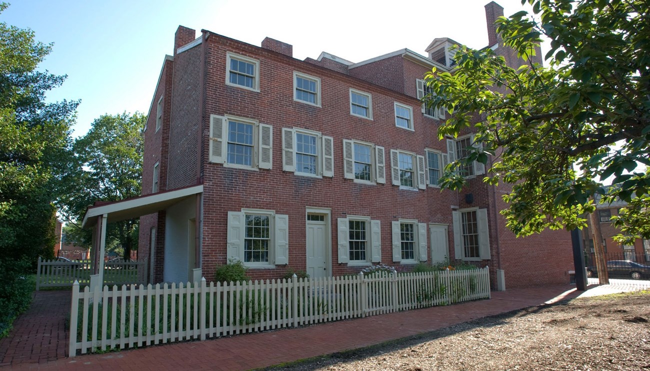 EDAL house closeup Historic brick home on a city block