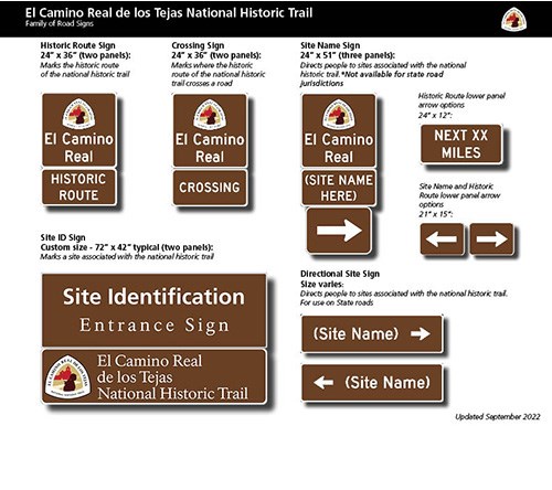 Page from planning document showing sign variations.