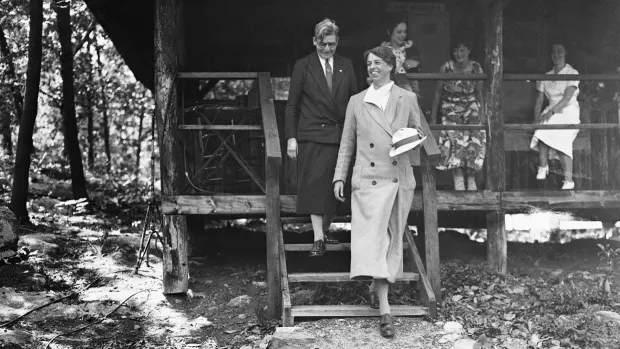 First Lady Eleanor Roosevelt visiting Camp Tera at Bear Mountain, New York
