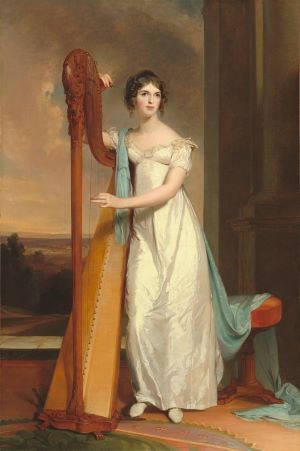 Thomas Sully painting of Eliza with her Harp