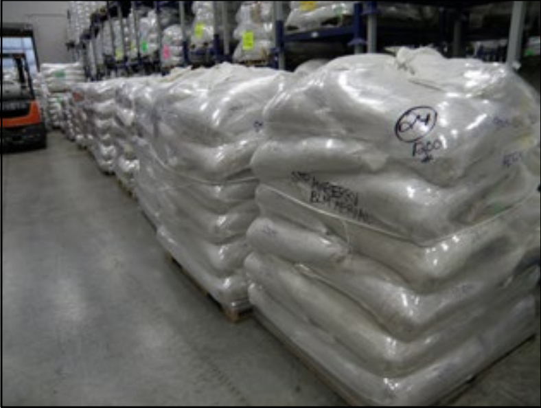 Ely seed warehouse More than 8 pallets loaded with bags of seed to be used in restoration.