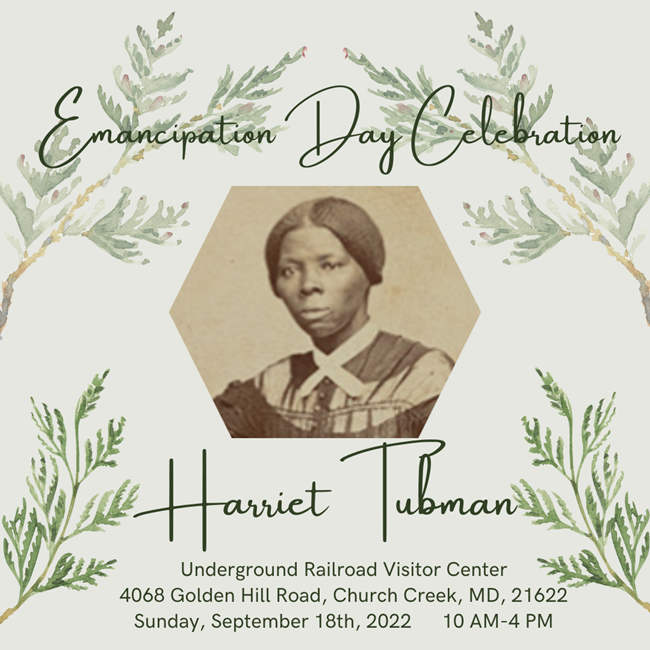Harriet Tubman Flyer for Cambridge Maryland's Emancipation Day Celebration
