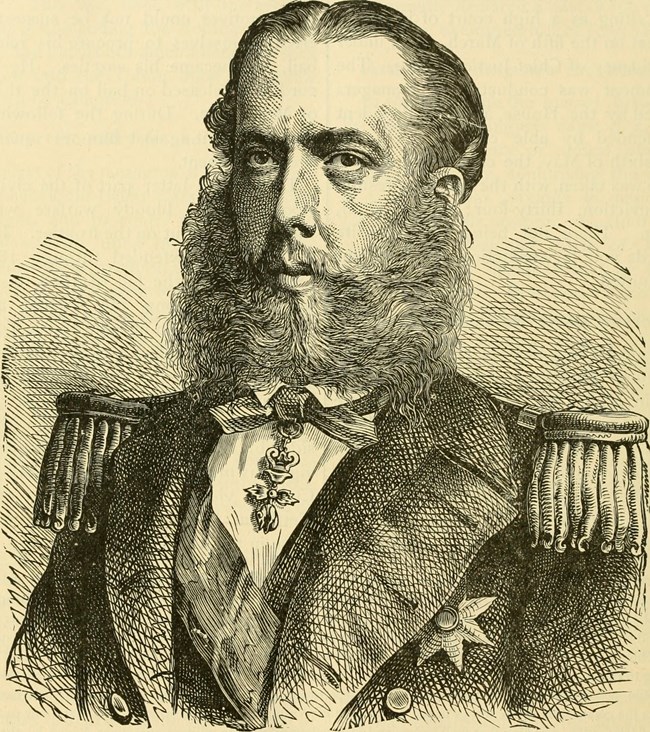 Emperor Maximilian I of Mexico man with beard posing for an image in his military uniform.