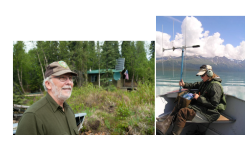 Photo of Jerry Mills (left) and Jeanette Mills (right) A screenshot photo of two photos. The image on the left is of Jerry Mills smiling outdoors in his volunteer uniform. The right photo is of Jeanette Mills operating a microphone on the water.