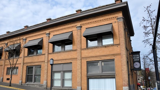 Old historic brick building. Old historic brick building.