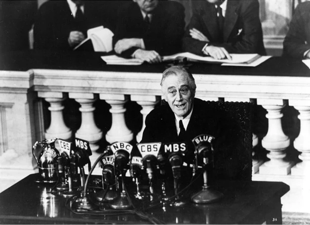 FDR Seated while addressing congress.