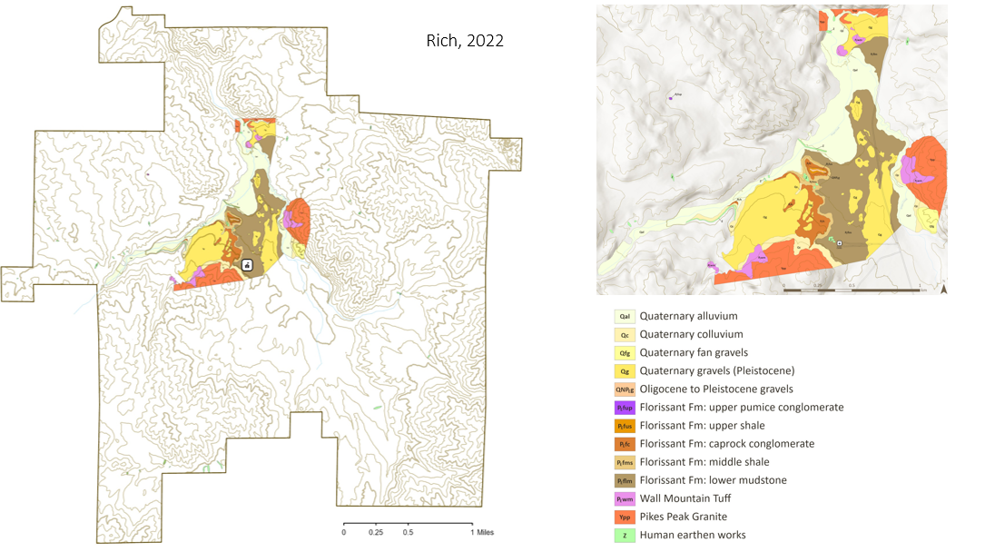 FIG 4 - MAP WITH LEGEND geologic map of park area with legend and scale.