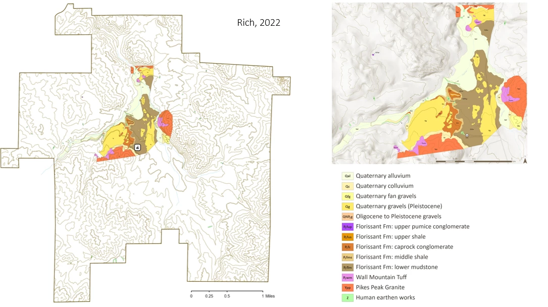 FIG 4 - MAP WITH LEGEND geologic map of park area with legend and scale.