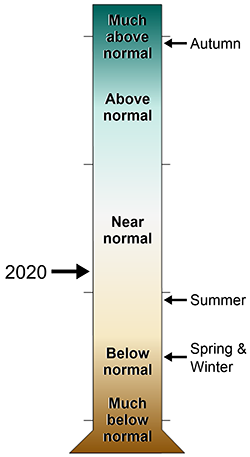 graduated cylinder of levels of precipitation at FIIS in 2020