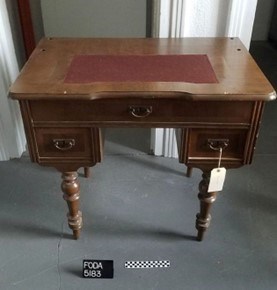 Dark stained desk