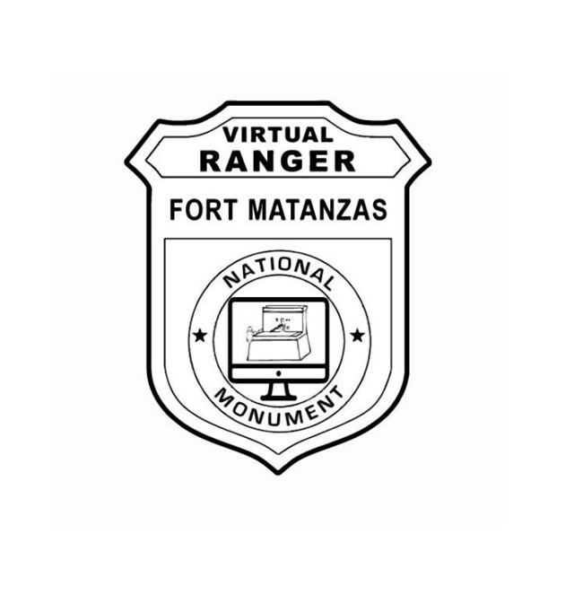 Image of a Virtual Ranger arrowhead. Second images of computer and fort inside.