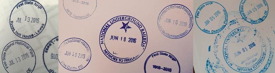 A group of passport cancellation stamps for national parks