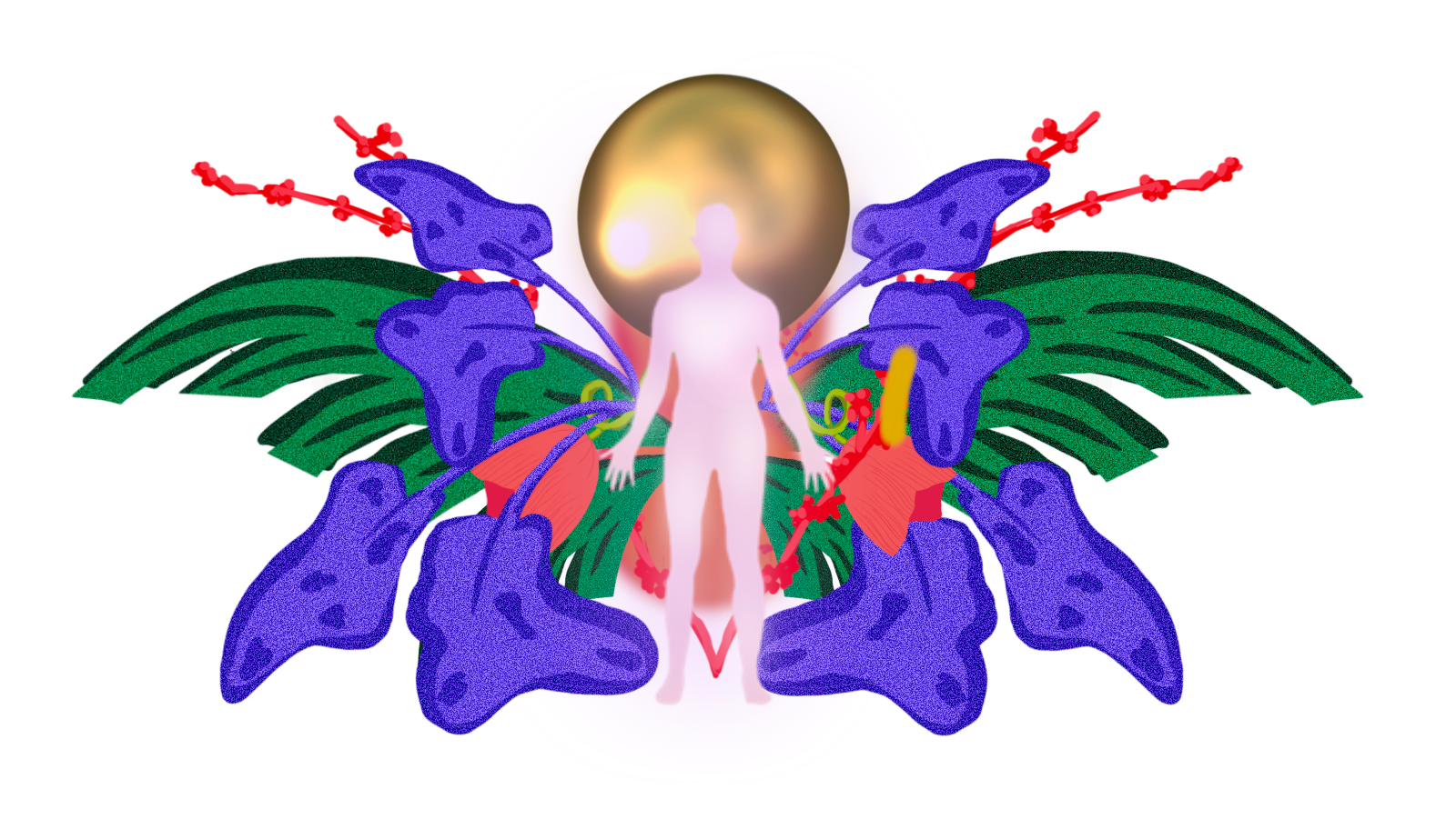 Favorite_Quote_ colorful digital artwork with a human figure in the middle