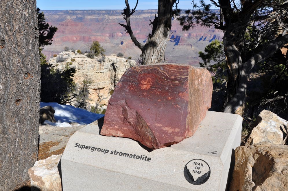 Photo of an outdoor geology display.