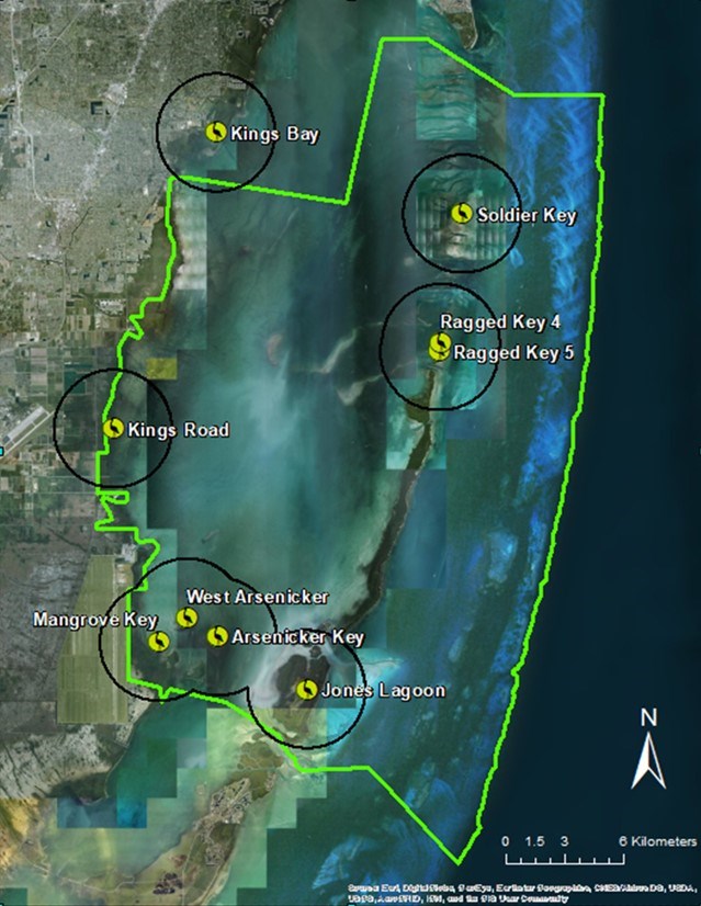 Nine nesting colonies at BISC Map of park showing nesting bird colonies.