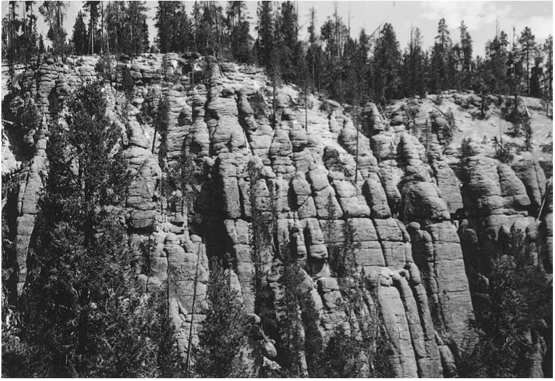 Figure 34 cliff with jointed rock columns