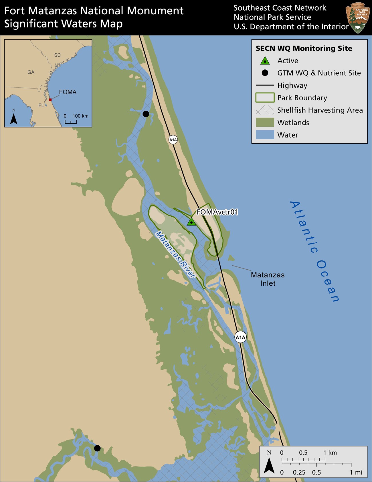 Map of wq sites at FOMA