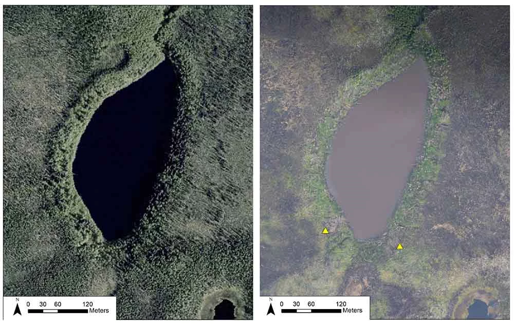 Fire Lakes_web A comparison of a lake pre and post fire.