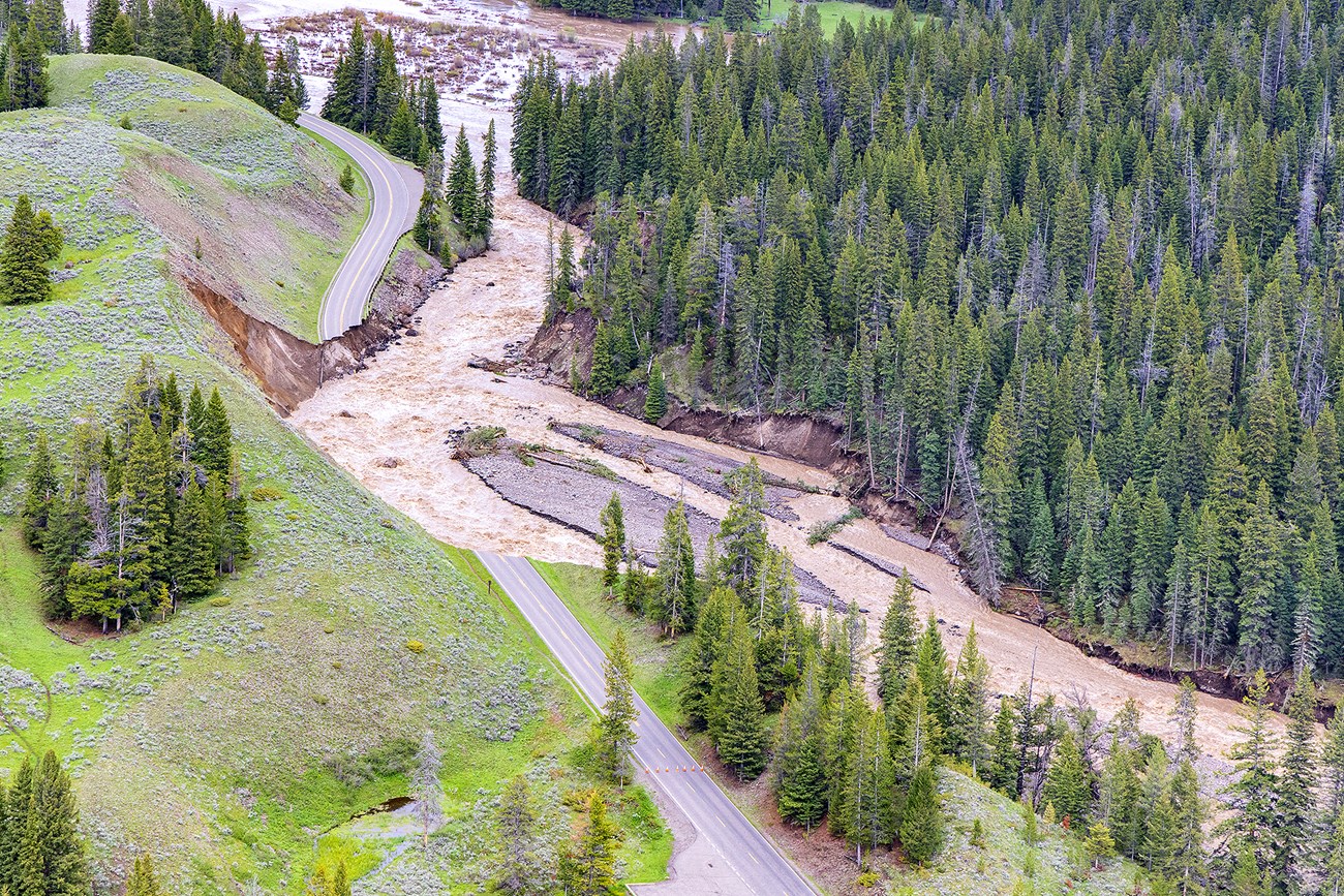 Flooding in Soda Butte Creek, June 2022