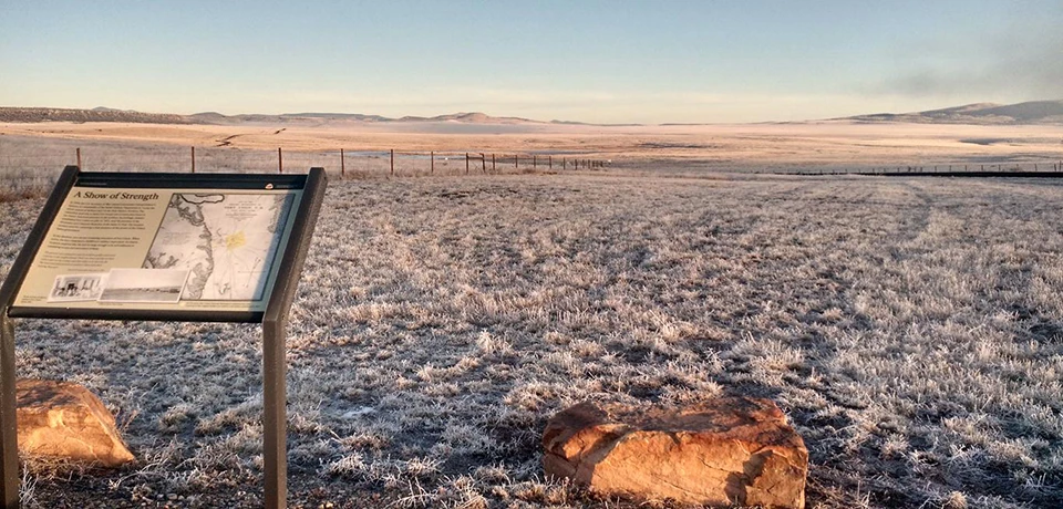 Fort Union National Monument Early morning frost on the plains surrounding Fort Union.