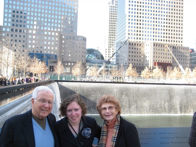 Adina with grandparents at the 911 Memorial
