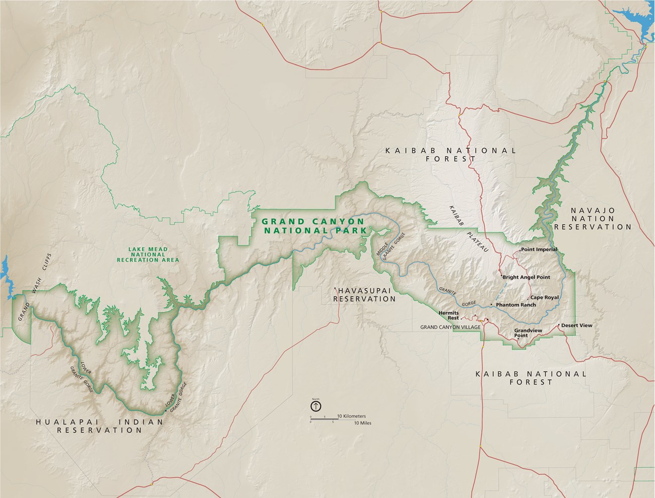 Park map showing river and park boundary.