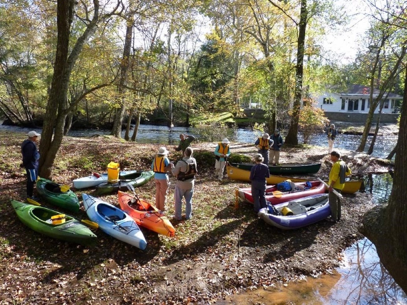 Kayakers get ready for a paddle on the Great Egg Harbor River. Photo Credit: Julie Akers.