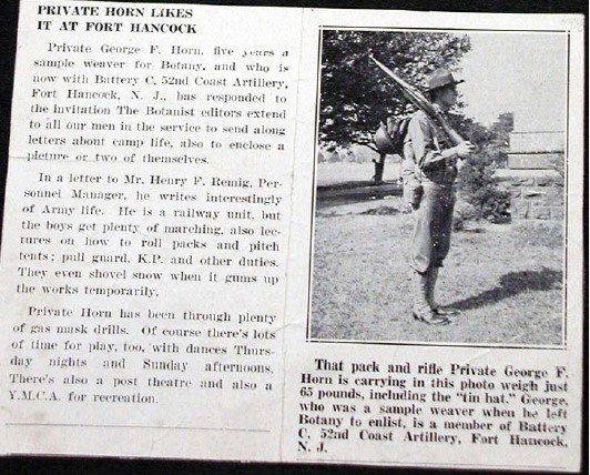 a newspaper clipping featuring text and a photograph of a young soldier in uniform