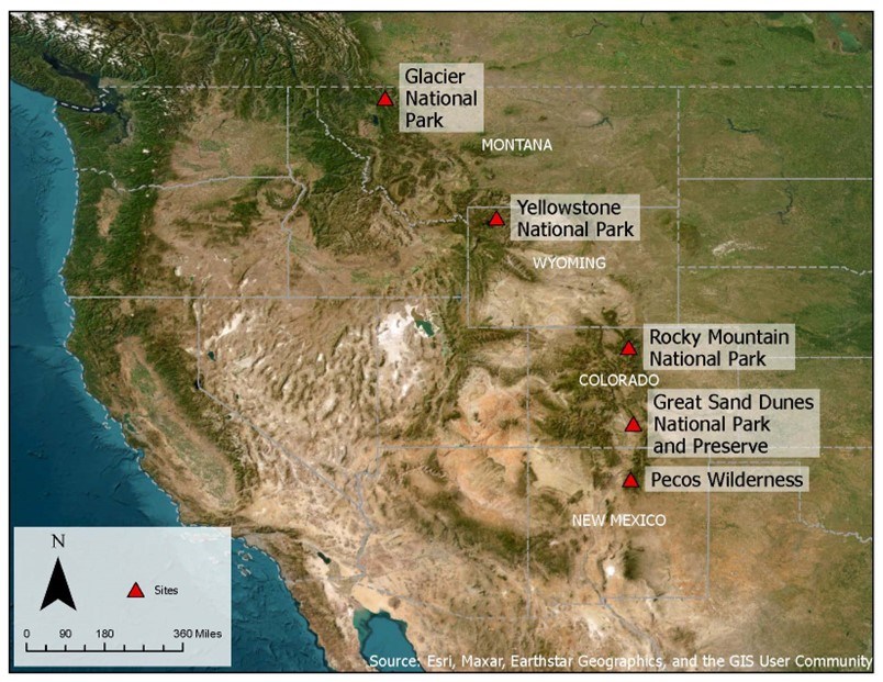 Map showing Gloria site locations. Map showing Gloria site locations.
