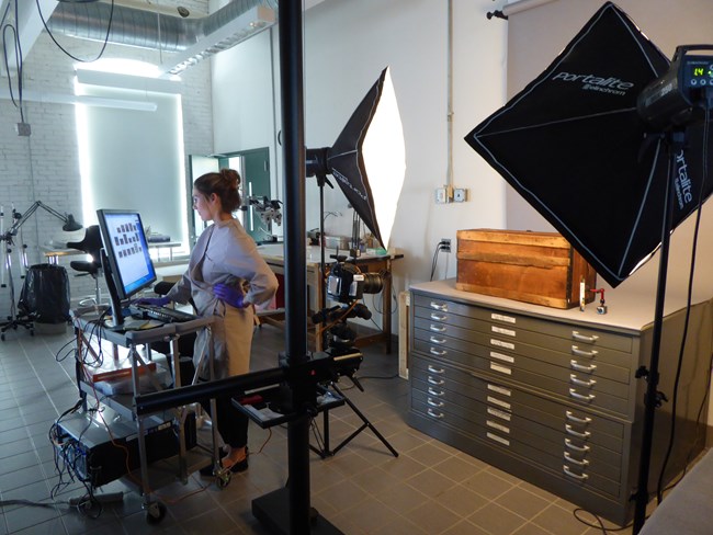 HACE conservation lab photo documentation set-up. HACE conservation lab photo documentation set-up.