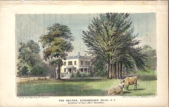 Illustration of The Grange in a country setting.