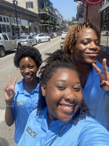 HBCU interns smiling Three HBCUI interns smiling for a photo