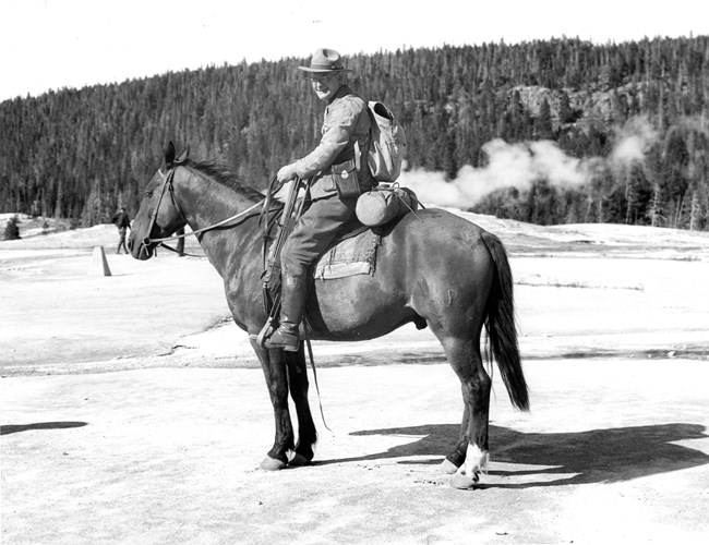 George A. Grant on horseback.
