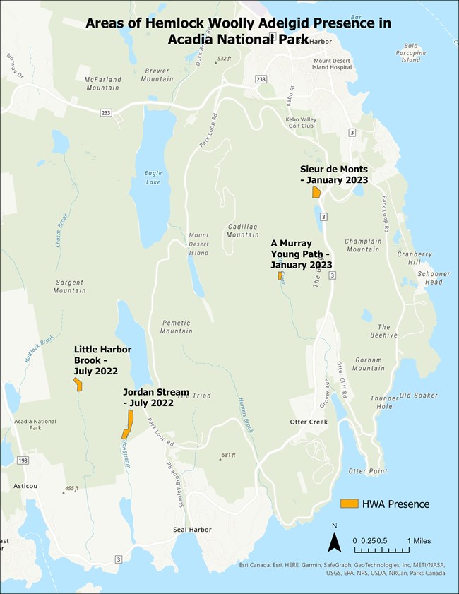 HWA ANP overview Map showing areas of HWA presence in ANP