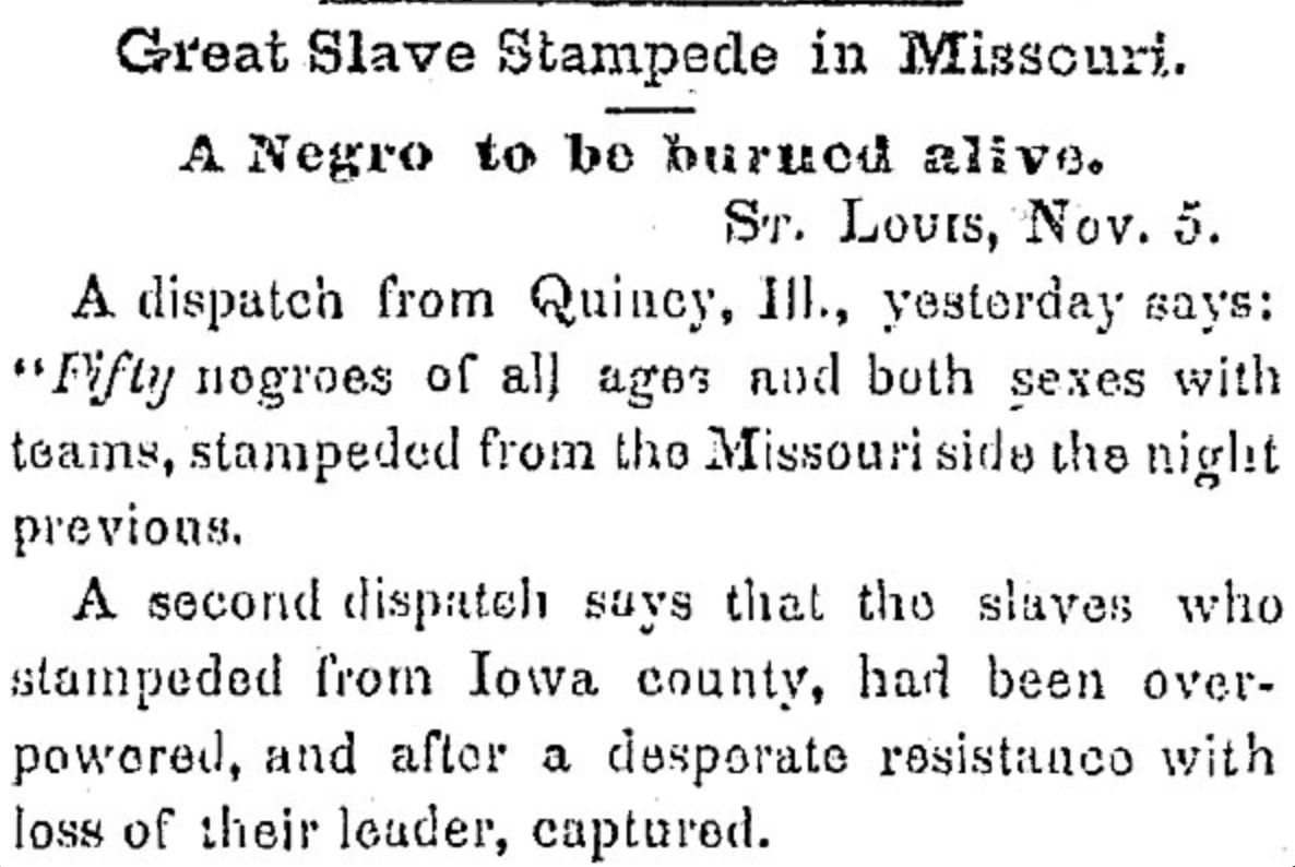 Slave Stampedes on the Southern Borderlands, National Park Service Network  to Freedom // House Divided Project at Dickinson College