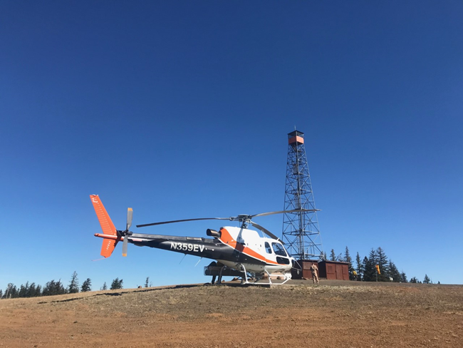 Helicopter at Green Ridge Fire Clearwater Lookout Helicopter at Green Ridge Fire Clearwater Lookout
