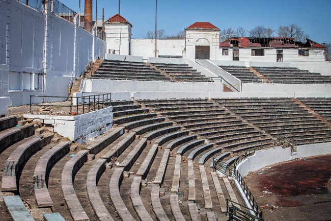 Hinchliffe Stadium after the HOPE volunteer’s work day. Hinchliffe Stadium after the HOPE volunteer’s work day.