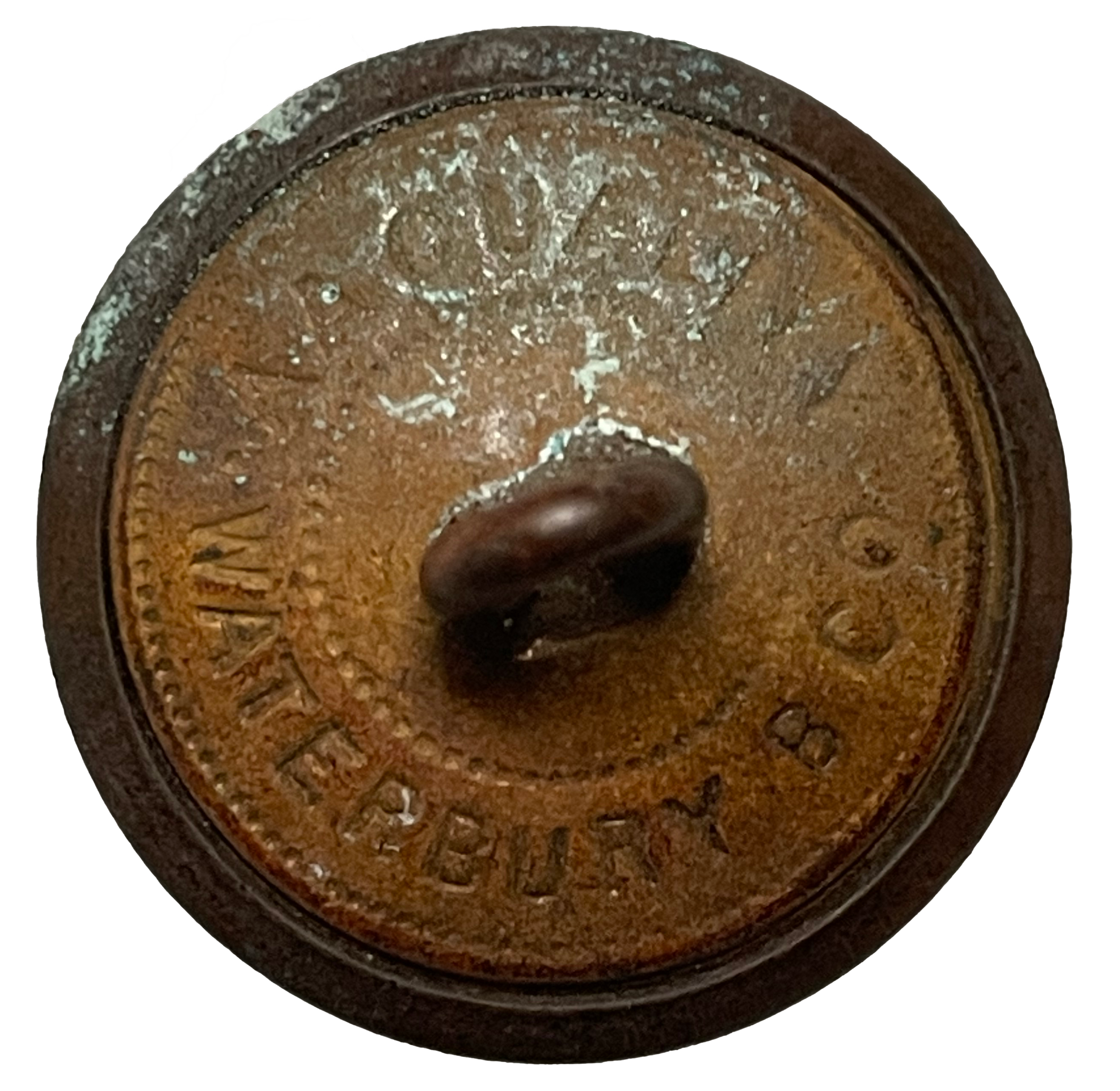 AA Quality Waterbury button Button back with AA Quality Waterbury mark