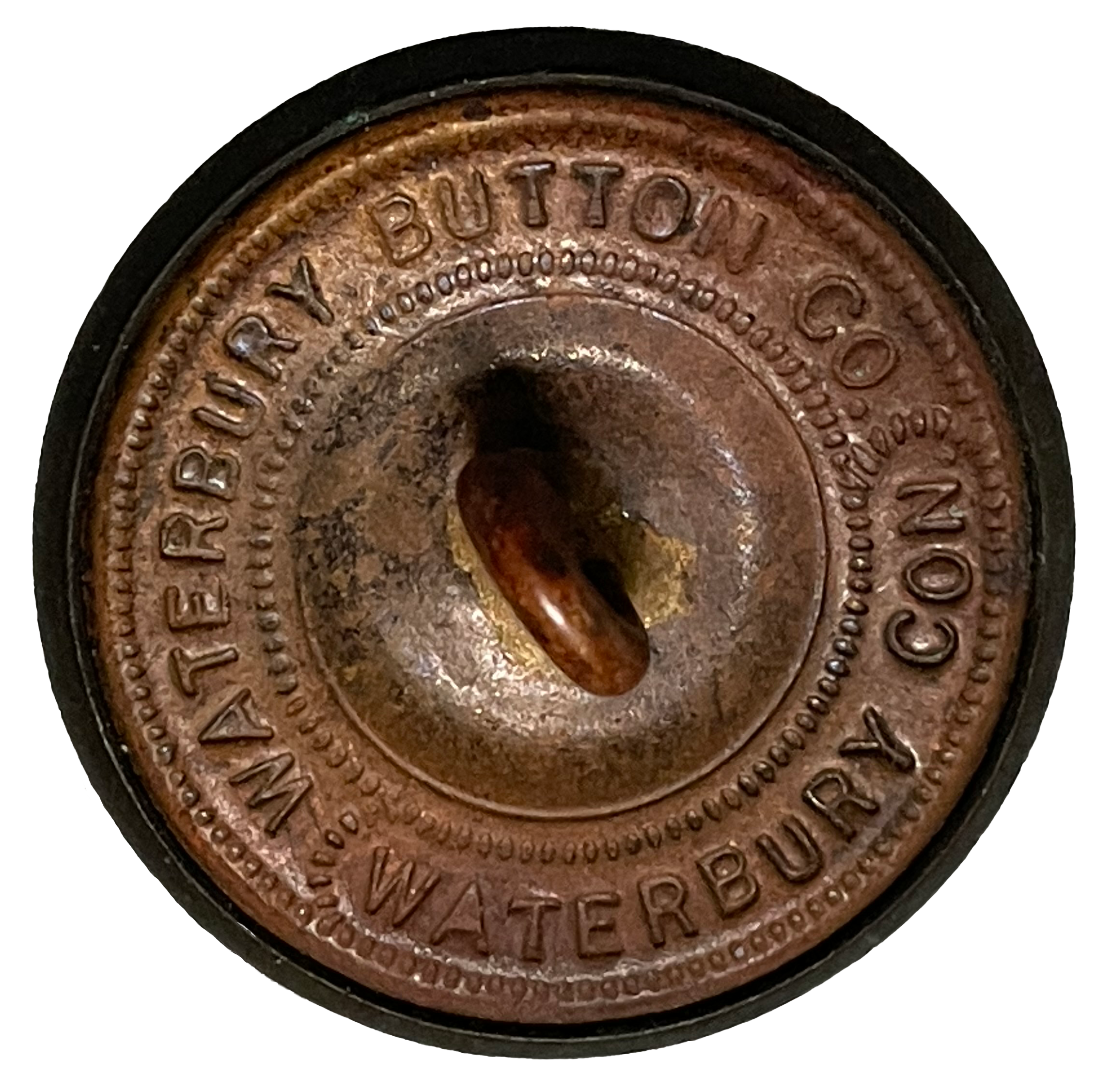 Waterbury Button Co button Back of a button marked Waterbury Button Co. Waterbury Con.