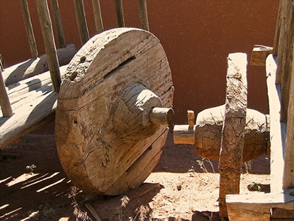 Massive, handhewn wooden carretas (carts) pulled by oxen carried the community supplies and personal belongings of adventurous Spanish settlers and other sojourners along El Camino Real over the course of 300 years. Photo © Michael Romero Taylor.