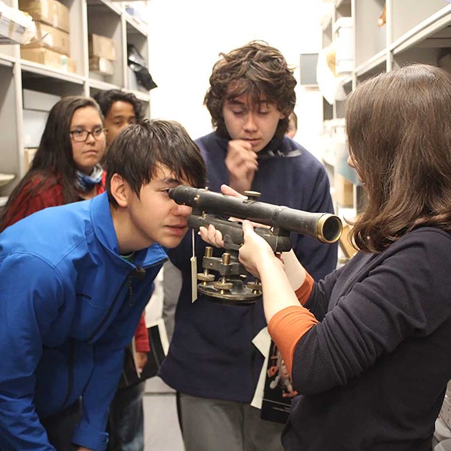 Students get a behind-the-scenes look at objects in curation.