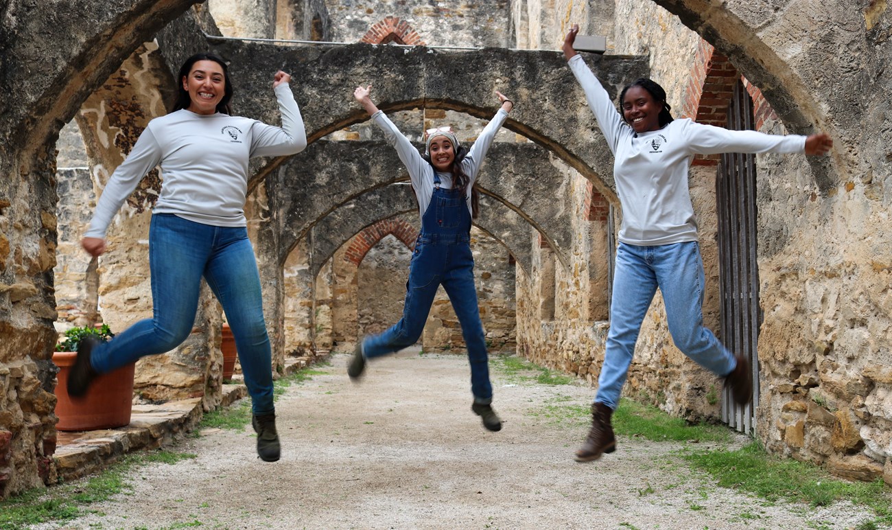 Jump! three woman jump for a picture
