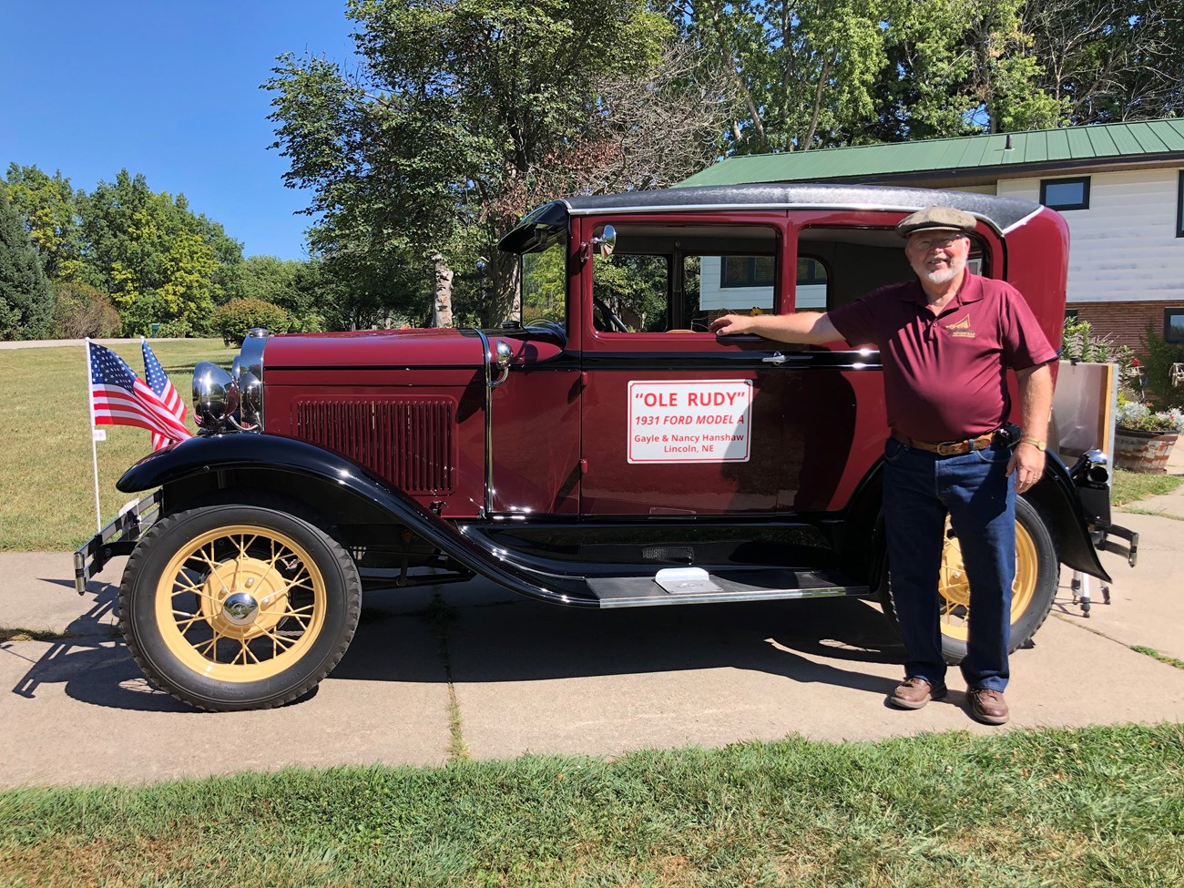 IMG_8779 A man stands next to his 1931 restored model A
