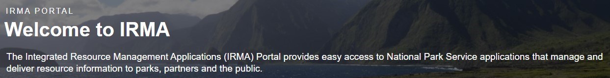 Screenshot of IRMA homepage header