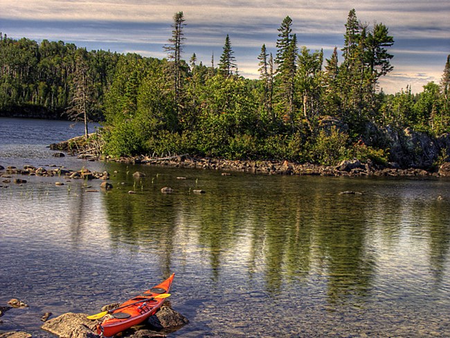 kayak along island shoreline