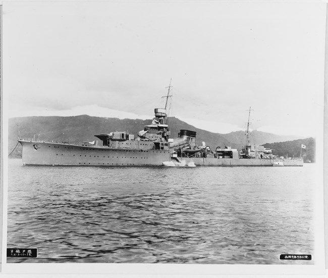 Japanese light cruiser YUBARI heavily damaged RALPH TALBOT off Savo Island. Japanese light cruiser YUBARI heavily damaged RALPH TALBOT off Savo Island.
