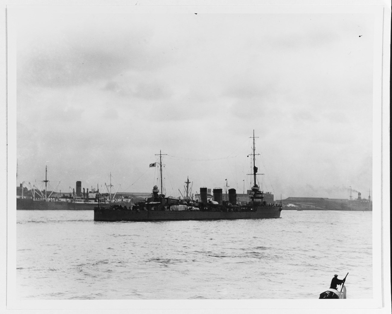 Pictured is an older light cruiser, TENRYU, which fired upon RALPH TALBOT towards the end of the Battle of Savo Island.