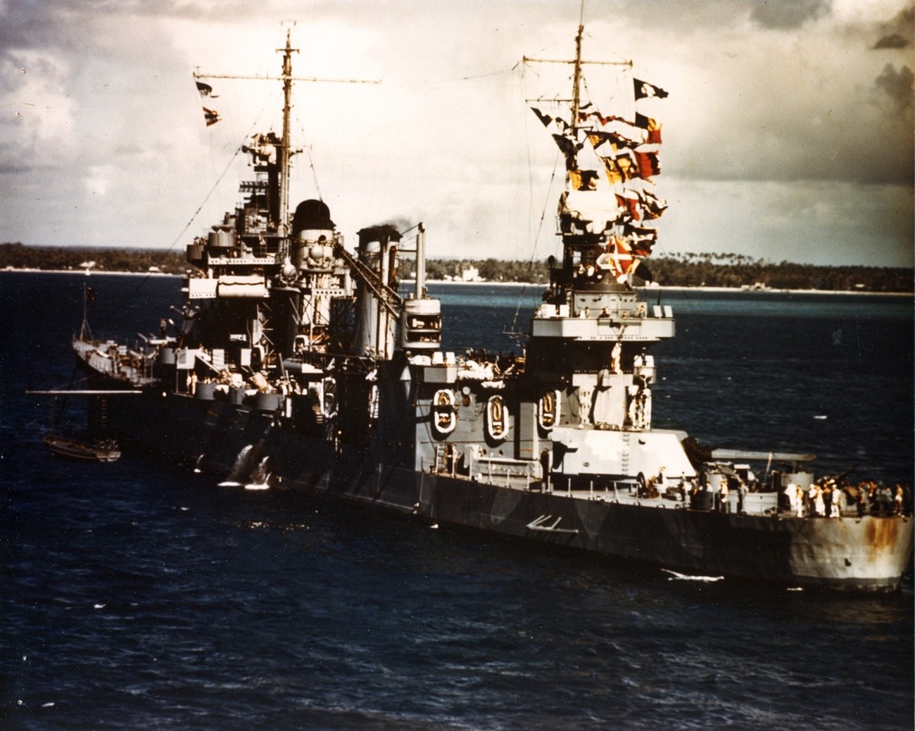 Massachusetts-built USS QUINCY in New Caledonia on the eve of the Guadalcanal invasion, August 3rd, 1942. Massachusetts-built USS QUINCY in New Caledonia on the eve of the Guadalcanal invasion, August 3rd, 1942.