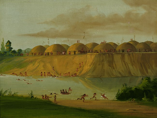 Artistic rendering of Big Hidatsa Village