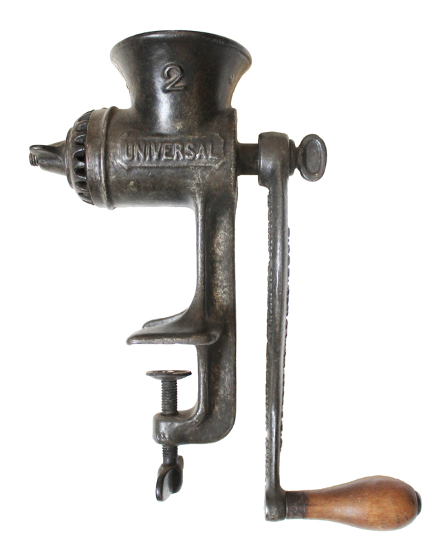 1940s Universal No. 2 Meat Grinder Food Chopper Hand Cranked Wood